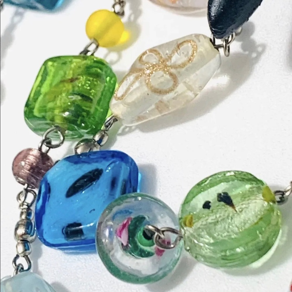 Premier Designs "Venetian" Murano Glass  Artisan Glass Bead Statement Necklace - Picture 7 of 13